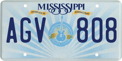 MS license plate AGV808