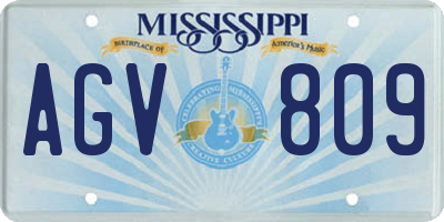 MS license plate AGV809