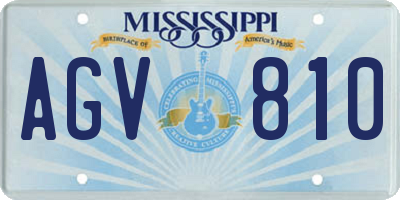 MS license plate AGV810