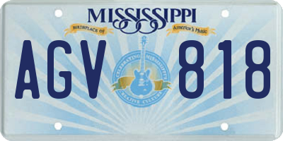 MS license plate AGV818