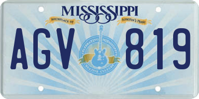 MS license plate AGV819