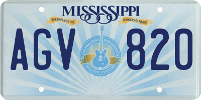 MS license plate AGV820