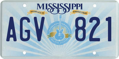 MS license plate AGV821