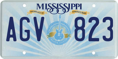 MS license plate AGV823