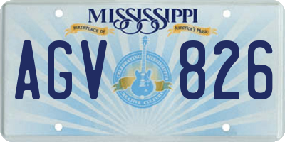 MS license plate AGV826