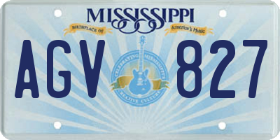 MS license plate AGV827