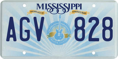 MS license plate AGV828