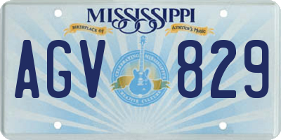 MS license plate AGV829