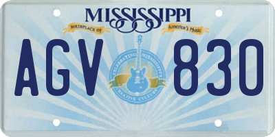 MS license plate AGV830