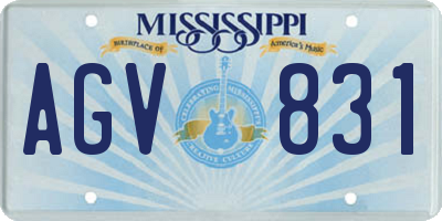 MS license plate AGV831