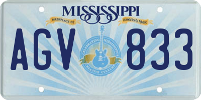 MS license plate AGV833