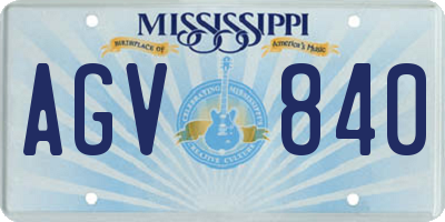 MS license plate AGV840