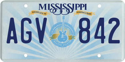 MS license plate AGV842