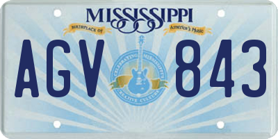MS license plate AGV843
