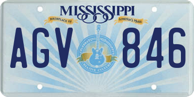 MS license plate AGV846