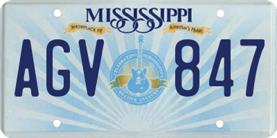 MS license plate AGV847
