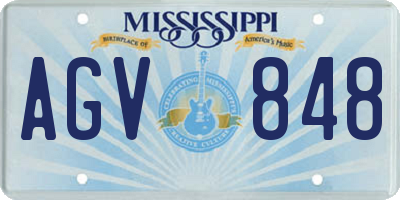 MS license plate AGV848