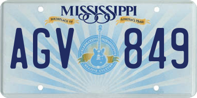 MS license plate AGV849