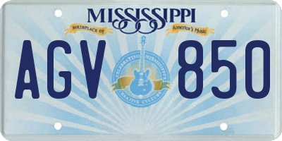 MS license plate AGV850