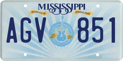 MS license plate AGV851