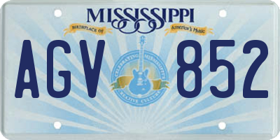 MS license plate AGV852