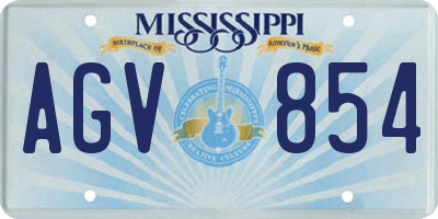 MS license plate AGV854