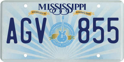 MS license plate AGV855