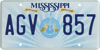 MS license plate AGV857