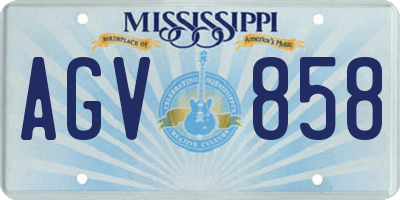 MS license plate AGV858