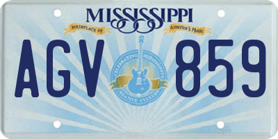 MS license plate AGV859