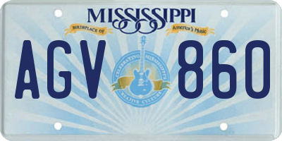 MS license plate AGV860