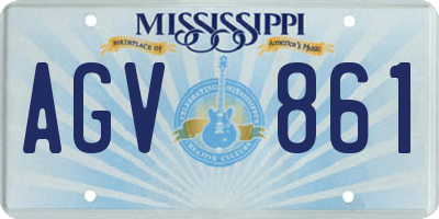 MS license plate AGV861