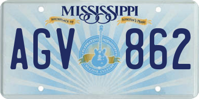 MS license plate AGV862