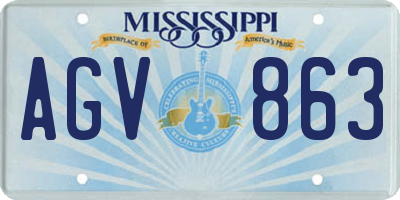 MS license plate AGV863