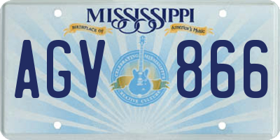 MS license plate AGV866