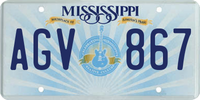 MS license plate AGV867