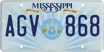 MS license plate AGV868