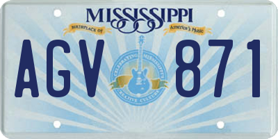 MS license plate AGV871
