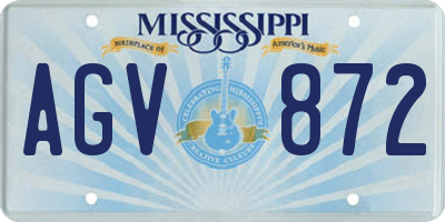 MS license plate AGV872