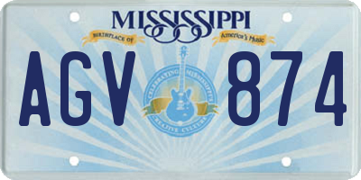 MS license plate AGV874