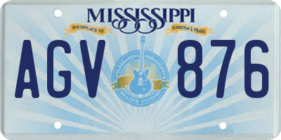 MS license plate AGV876