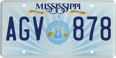 MS license plate AGV878