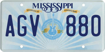 MS license plate AGV880