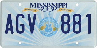 MS license plate AGV881