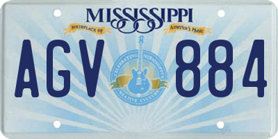 MS license plate AGV884