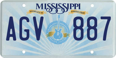 MS license plate AGV887