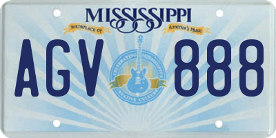 MS license plate AGV888
