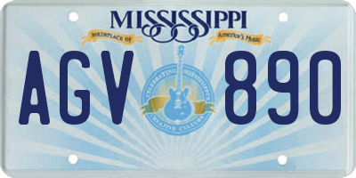 MS license plate AGV890