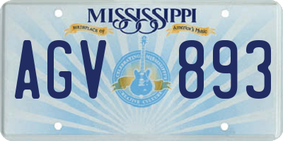 MS license plate AGV893