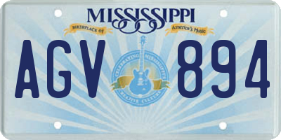 MS license plate AGV894